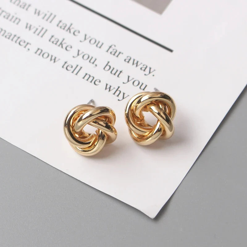 Flower Stud Earrings Elegant Knot Twist - Perfect Valentine’s Day Gift