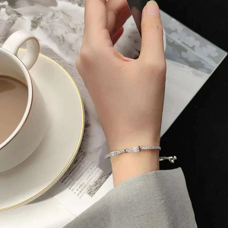 Bow Bracelet, Zircon Bow Bracelet, Adjustable Dainty,  Classy Bracelet