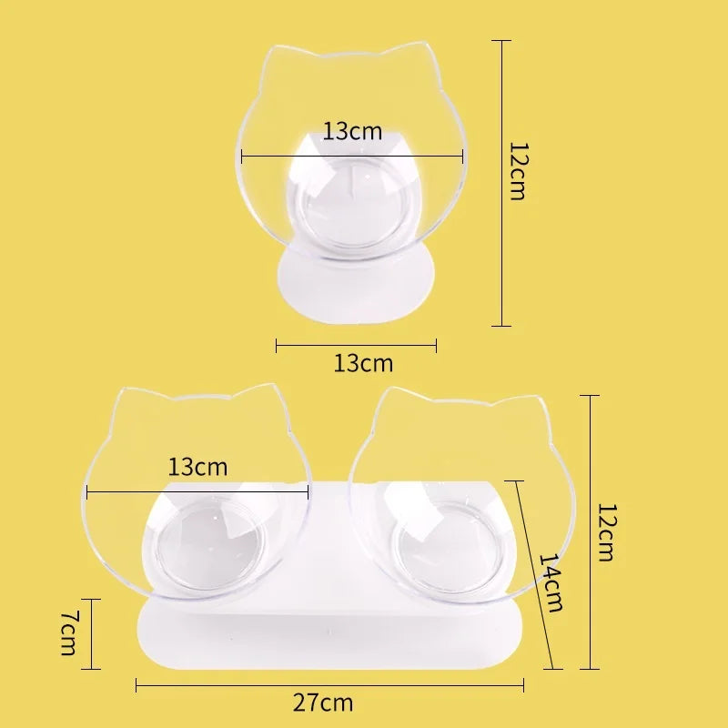 Cat Bowl - Non-Slip Double with Inclination Stand Food & Water Feeder