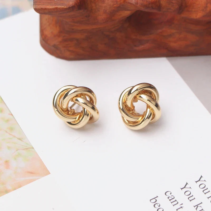 Flower Stud Earrings Elegant Knot Twist - Perfect Valentine’s Day Gift