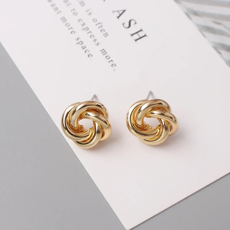 Flower Stud Earrings Elegant Knot Twist - Perfect Valentine’s Day Gift