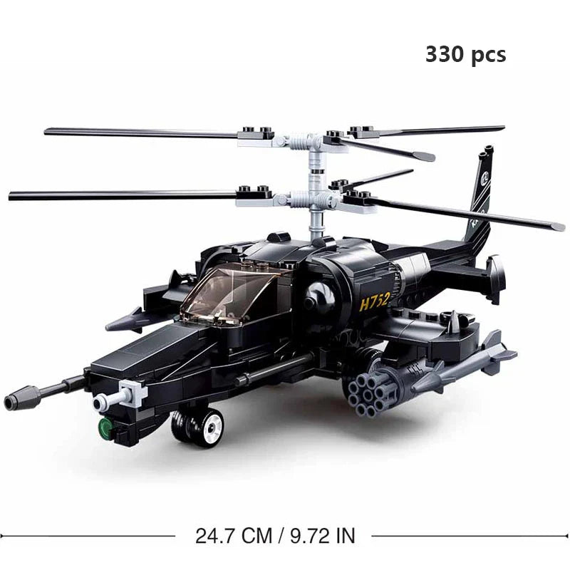 Airplane Model Toys Bomber: Military Panzer Tank & WW2 Aircraft Blocks