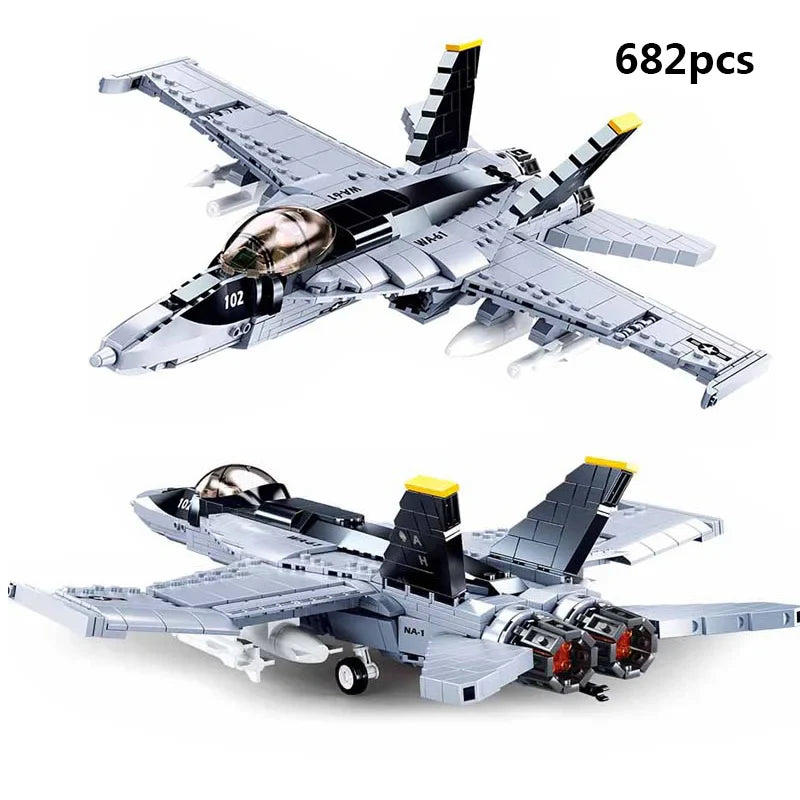 Airplane Model Toys Bomber: Military Panzer Tank & WW2 Aircraft Blocks