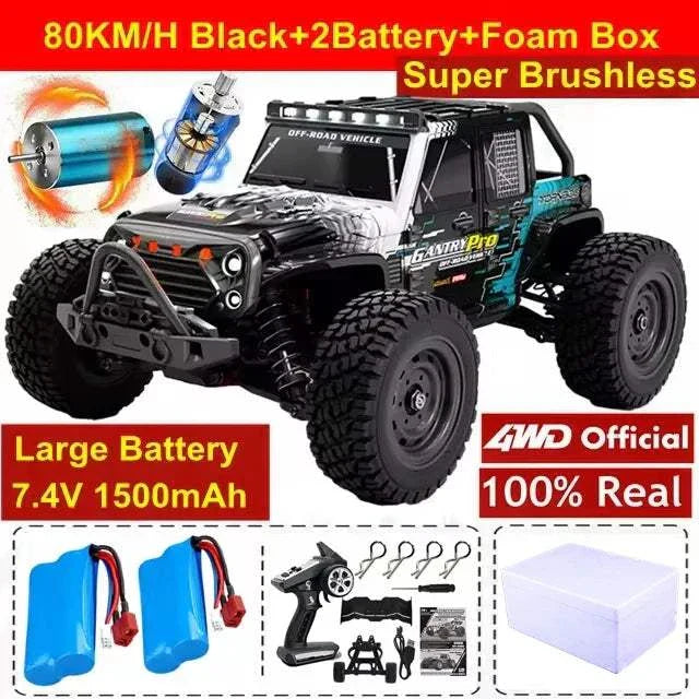 4WD RC Car 1:16 80KM/H Brushless Car Off Road High Speed Toy Kids