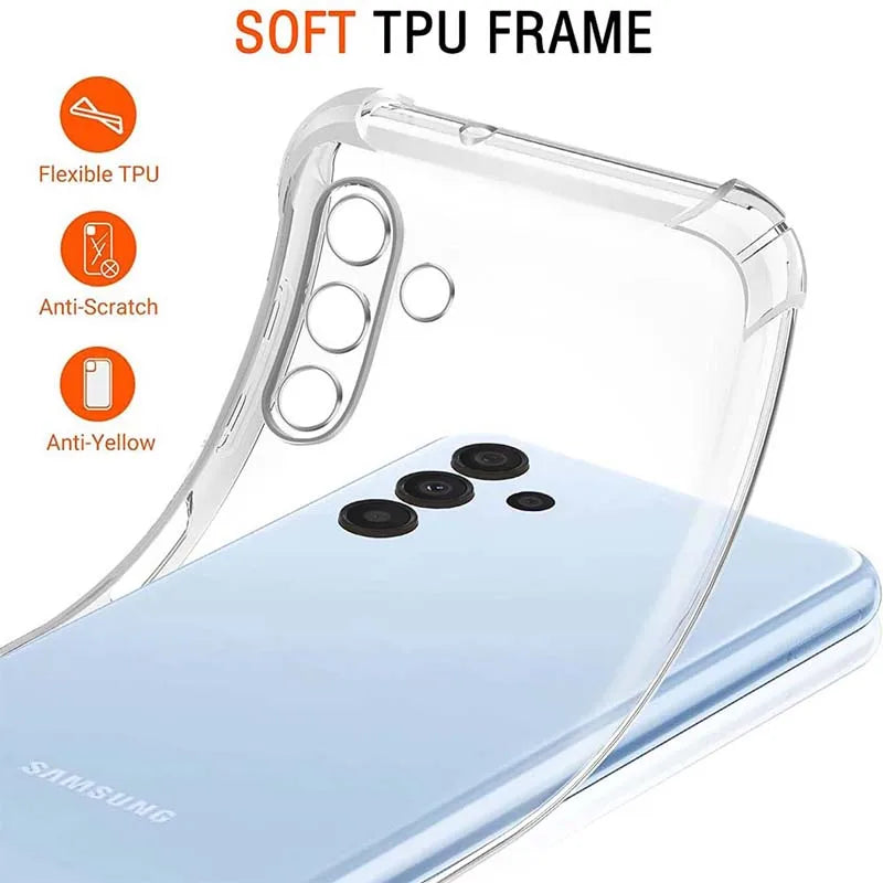 Clear Case For Samsung Galaxy A54 5G A34 5G A24 A14 4G Thick Shockproof Soft Silicone Phone Cover for Samsung A04s A04e A04