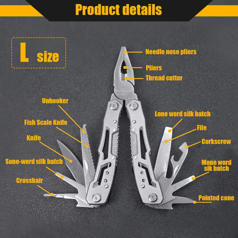 Multifunction Stainless Steel Multi-tool Pocket Knife Pliers Folding Pliers Mini Portable Folding Pliers Folding Blade Knife