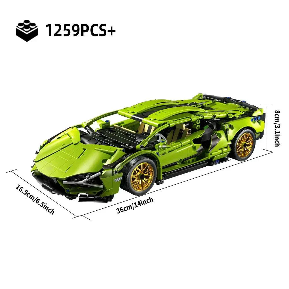 Technical Racing Sports Car 1280PCS Model Speed Vehicle Toys Gift