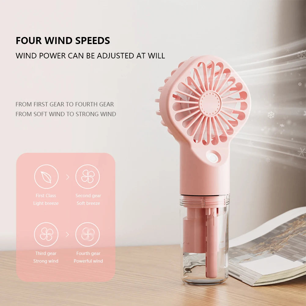 Handheld Mini Air Conditioner USB Rechargeable Portable Humidifier Mist Cooler Cooling Spray Humidifier Fan for Home/Office/Dorm