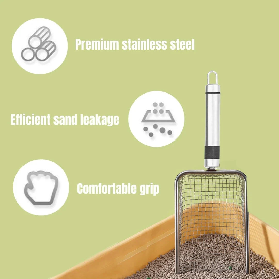 Durable Metal Cat Litter Scoop - Aluminum Alloy Pet Poop Shovel with HandleDurable Metal Cat Litter Scoop - Aluminum Alloy Pet Poop Shovel with Handle