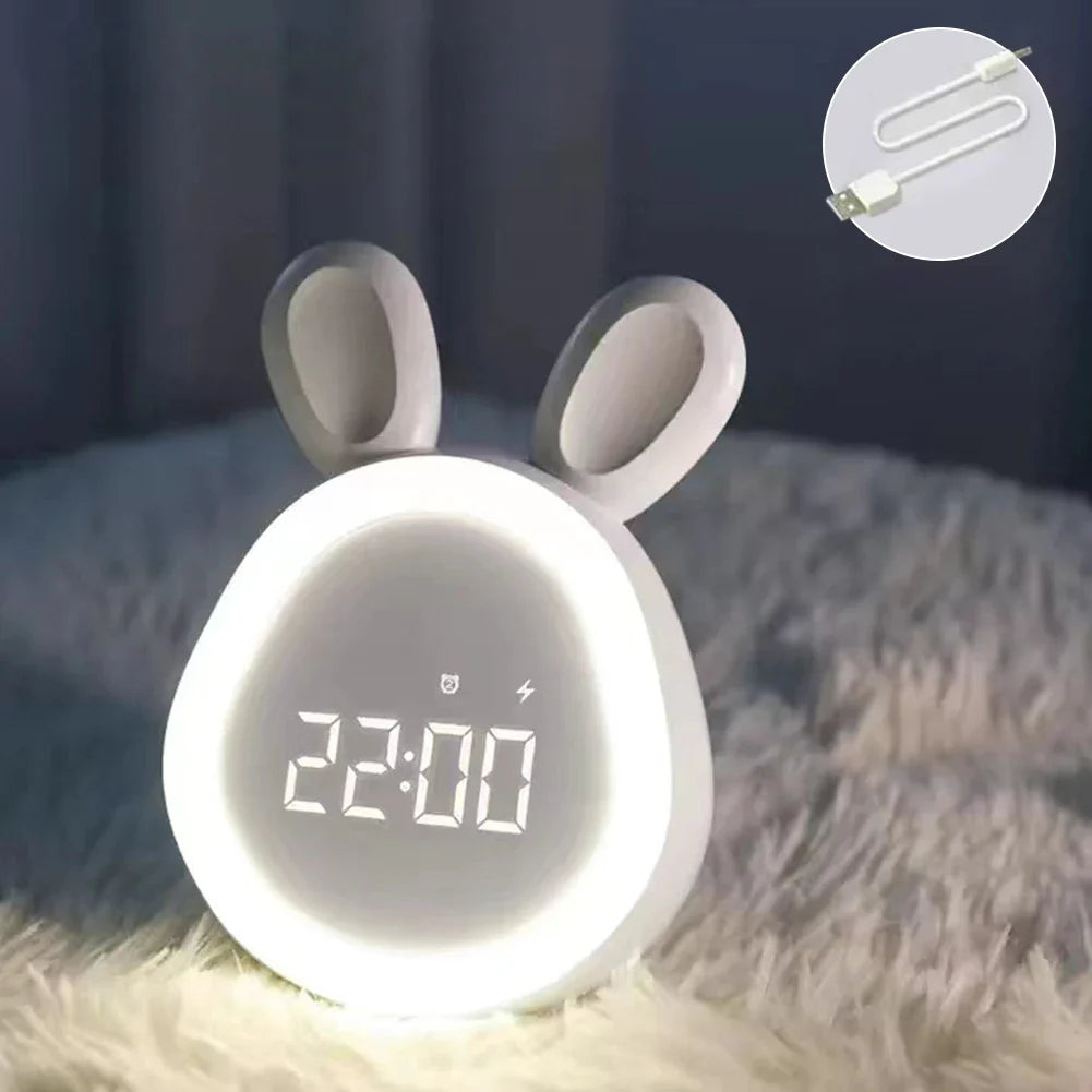 Led digital clock - Kids Cute Rabbit Alarm Clock with Night Light 