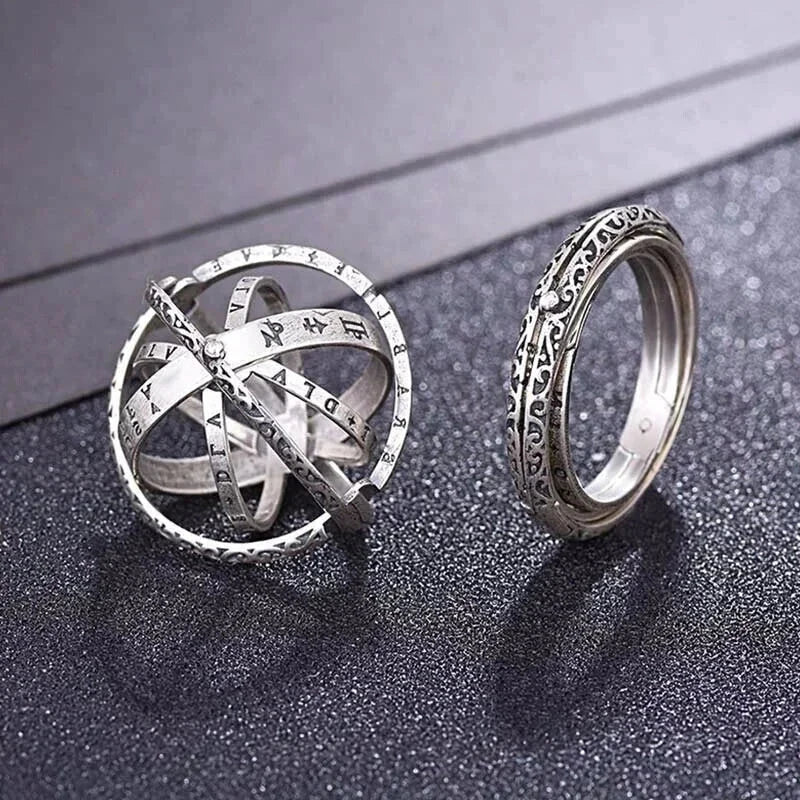 Astronomical Ring Sphere for Men and Women Metamorphic Golden, Silver 