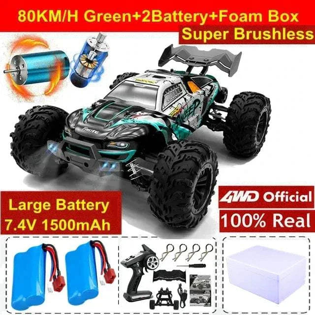 4WD RC Car 1:16 80KM/H Brushless Car Off Road High Speed Toy Kids