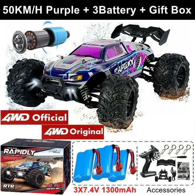 4WD RC Car 1:16 80KM/H Brushless Car Off Road High Speed Toy Kids