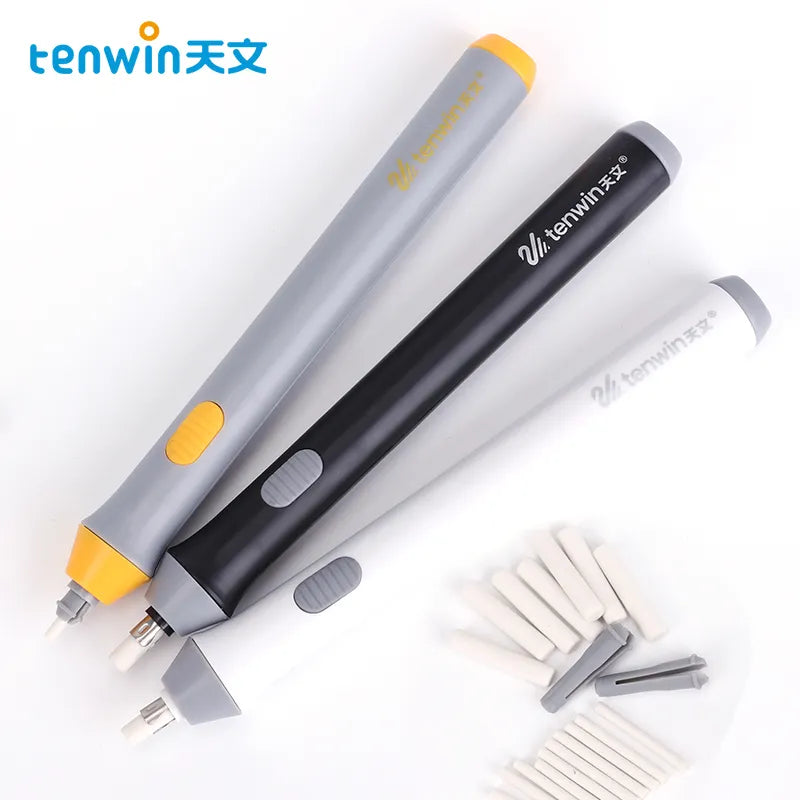 Tenwin Adjustable Electric Rubber Eraser With Rubber Refills Battery Power For Sketch Drawing Erasing School Stationery Supplies