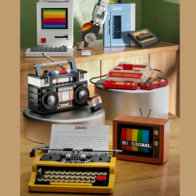 Typewriter & TV Building Blocks Set - Creative Classic Retro  DIY Kit 