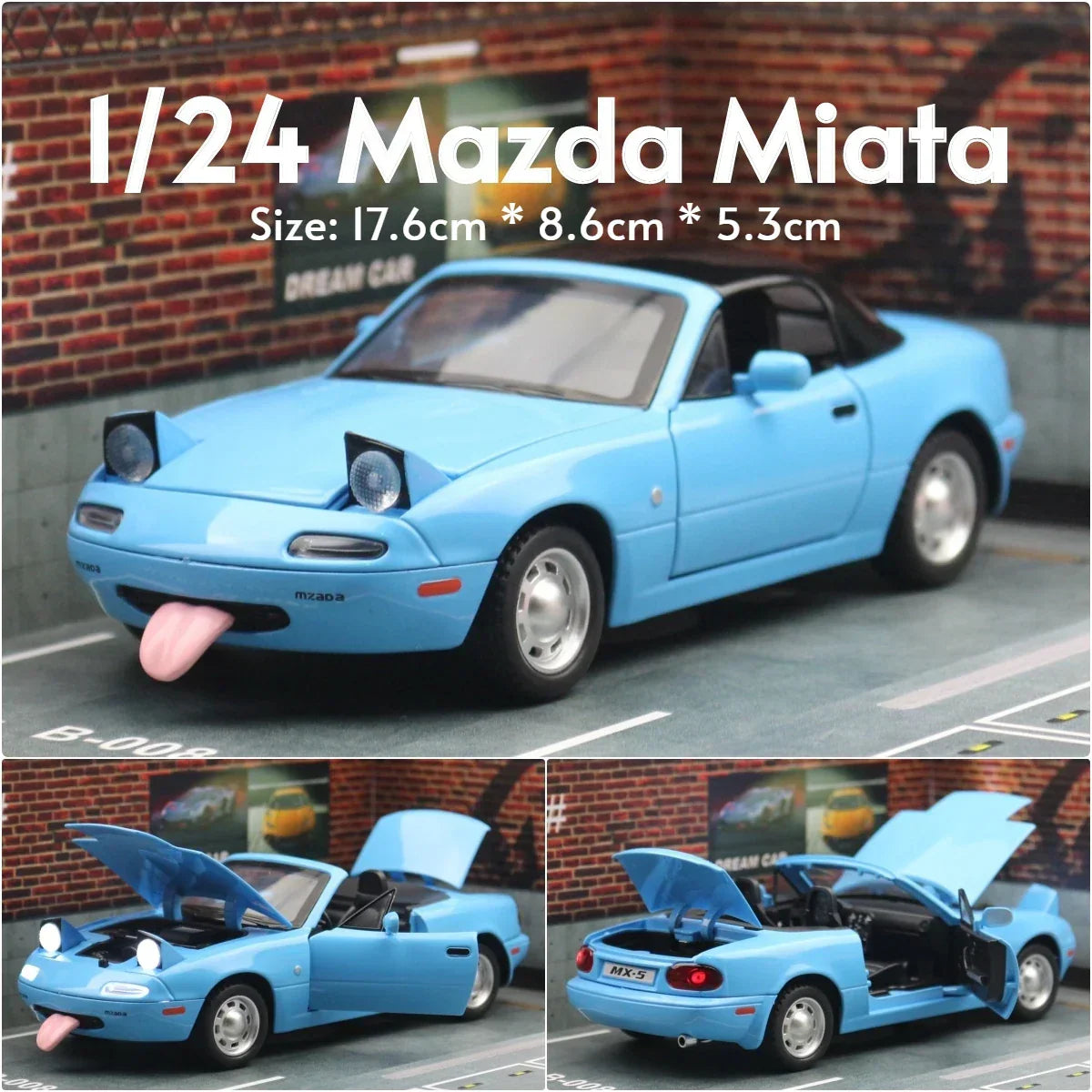 Mazda MX-5 Car Model, 1/32 Mazda MX-5 Miata RoadSter, Sound & Light Doors Openable