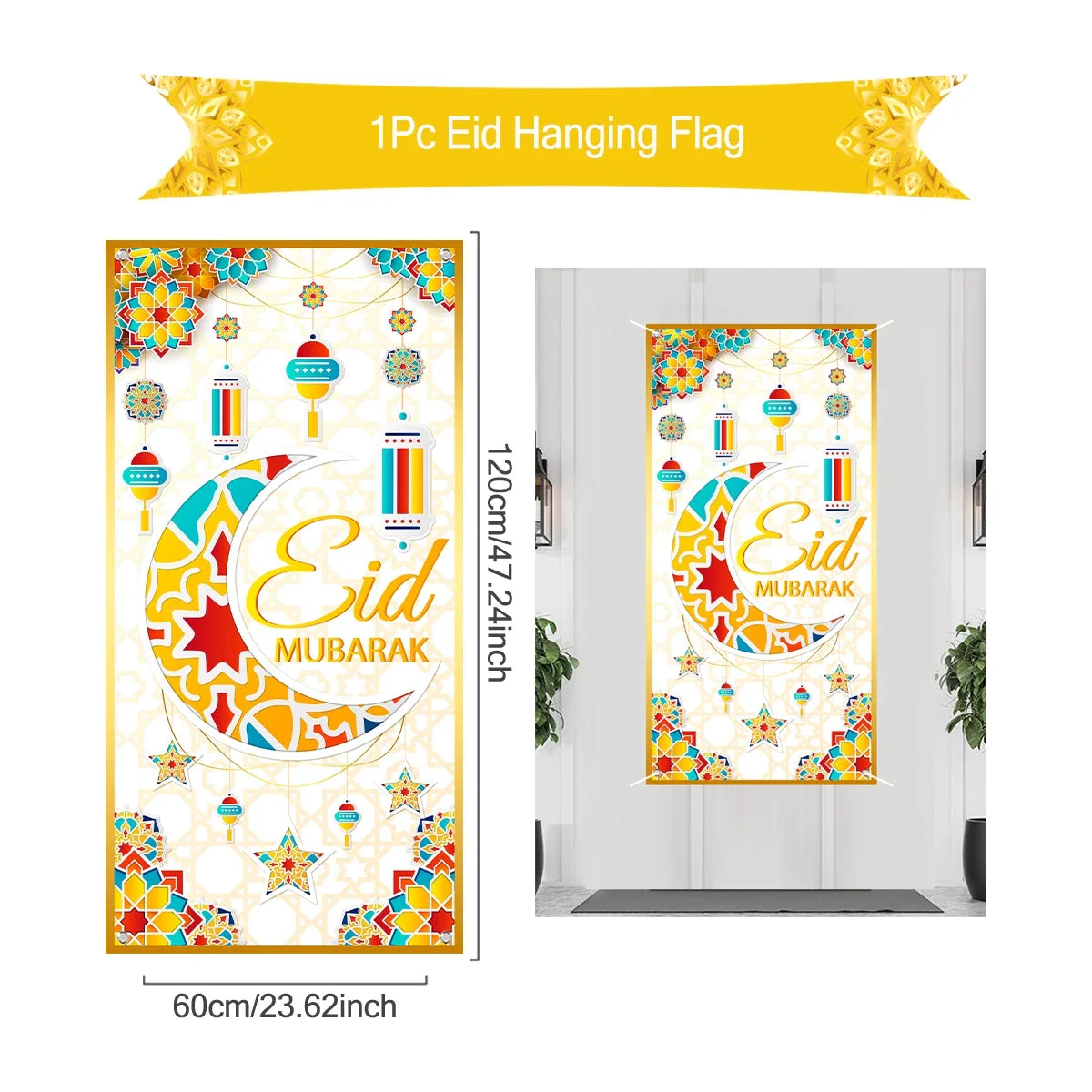 Hanging Flag Ramadan 2024 | Eid Mubarak Decorations | Islamic Festival