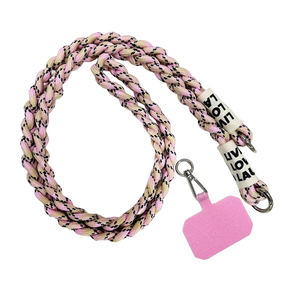 crossbody shoulder Lanyard For Mobile Phone Case with Patch tab Colorful Nylon Necklace Strap String Ropes phone accessories
