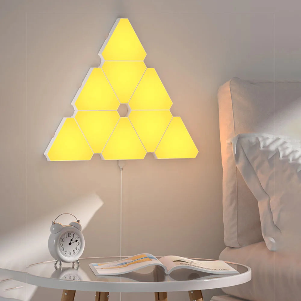 LED Triangular Quantum Lamp - RGB Wall Lamp for Bedroom & Office Decor