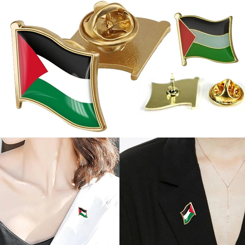 Palestine Flag Pin Badge - 1pcs Palestinian National Flag