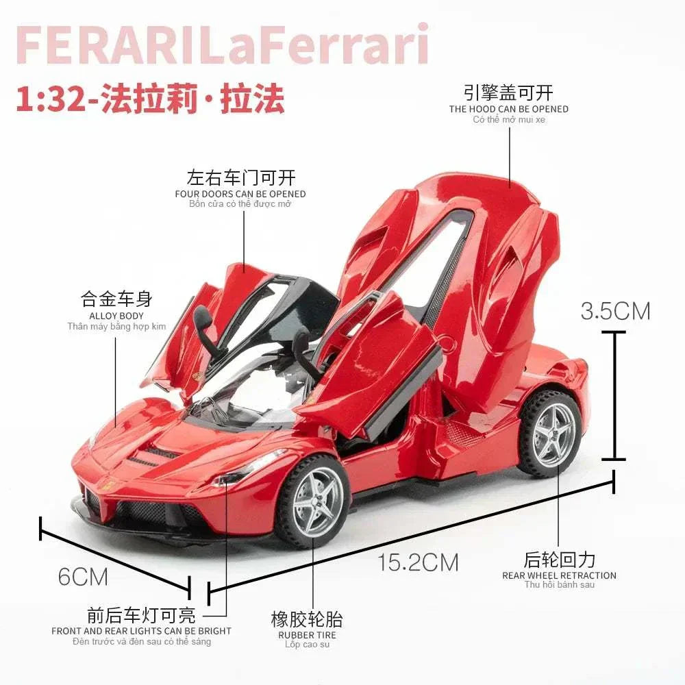 Ferrari Miniature Model, Laferrari Diecast car, Sound Light Pull Back