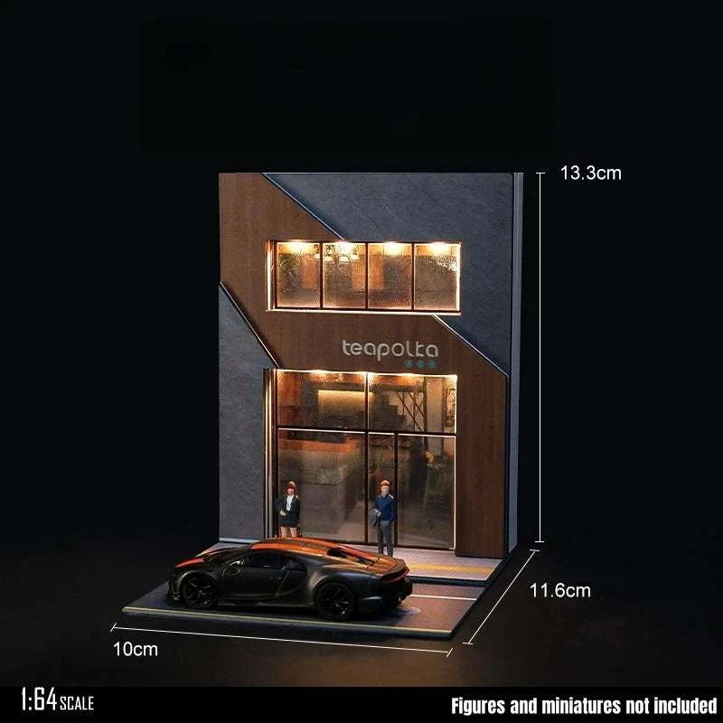 1/64 Car Garage Miniature Scene Figure Dolls City Streetscape Model, Suitable for 1:64 JKM CCA Mini Car PVC Collection Gift