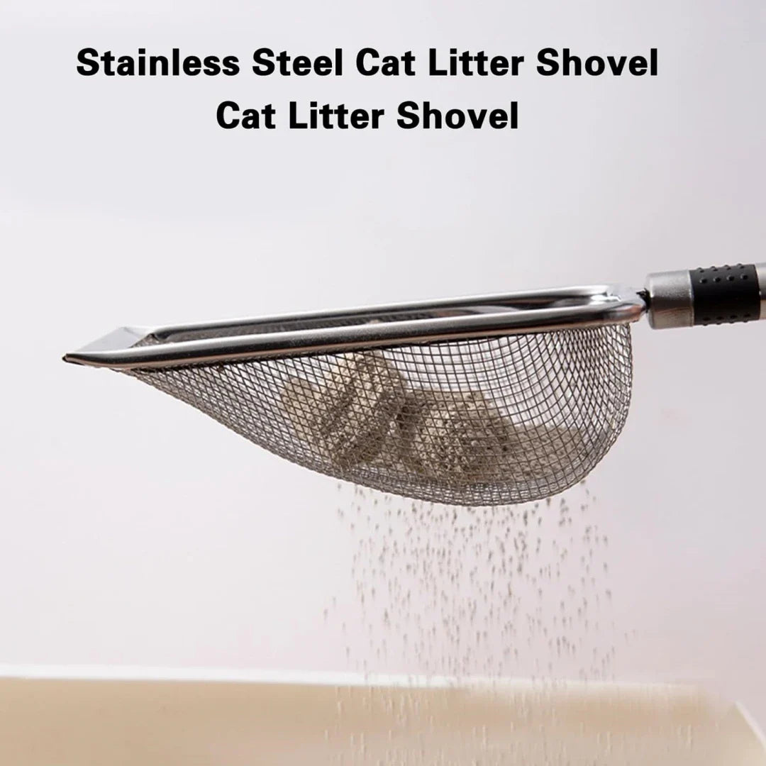 Durable Metal Cat Litter Scoop - Aluminum Alloy Pet Poop Shovel with Handle