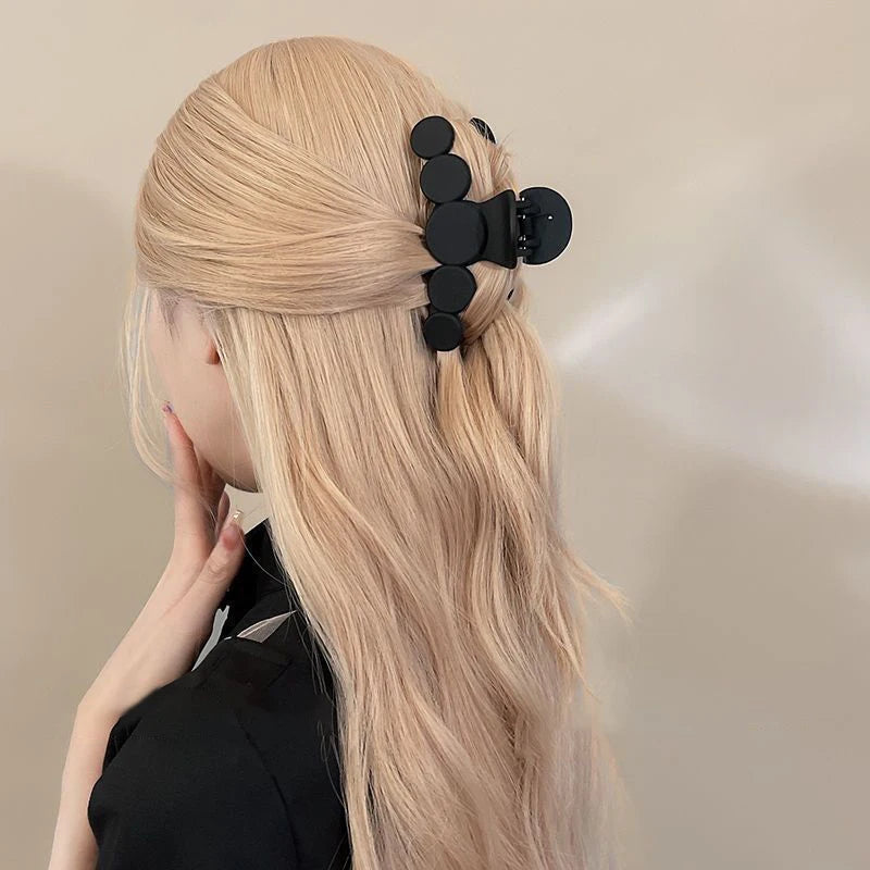 Large Black Hair Clip for Women Fashion French Elegant Hairgrips Korean Letter Hair Claw Clips Girls Hairpins Hair Accessories