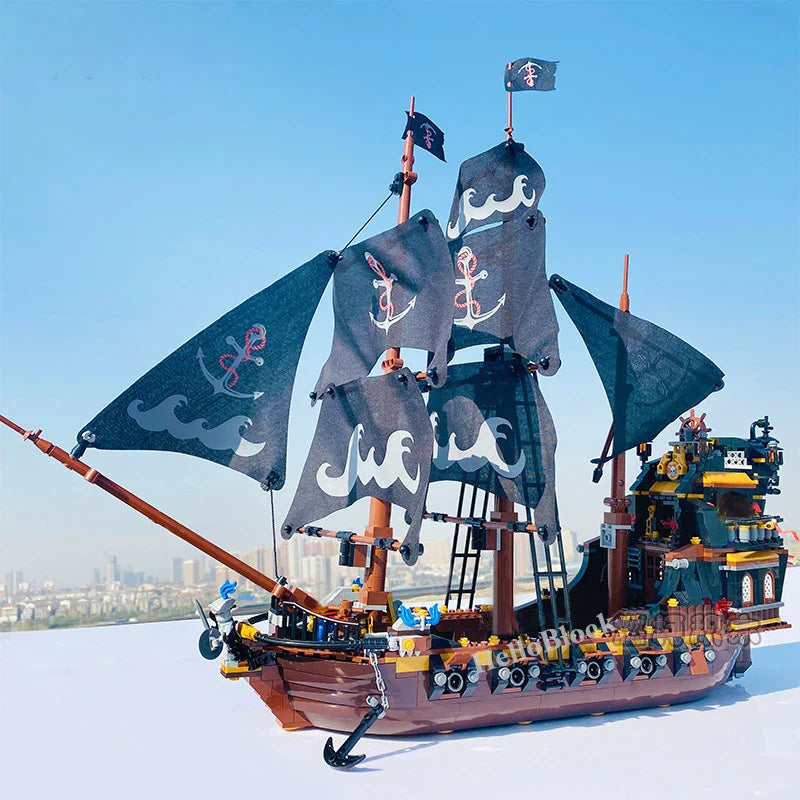 Black Pearl Pirate Ship Big Building Blocks - Enlighten Ideas