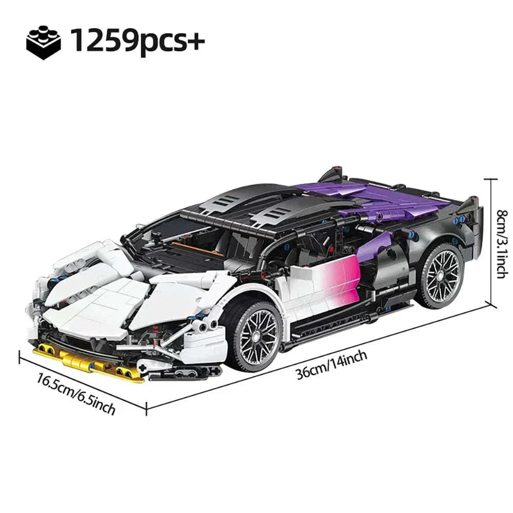 Technical Racing Sports Car 1280PCS Model Speed Vehicle Toys Gift