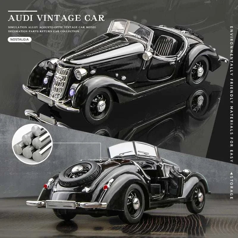 1:32 AUDI WANDERER W25K Classic Alloy Open Car Model Diecasts Metal Toy Vehicles Car Model Sound and Light Collection Kids Gift