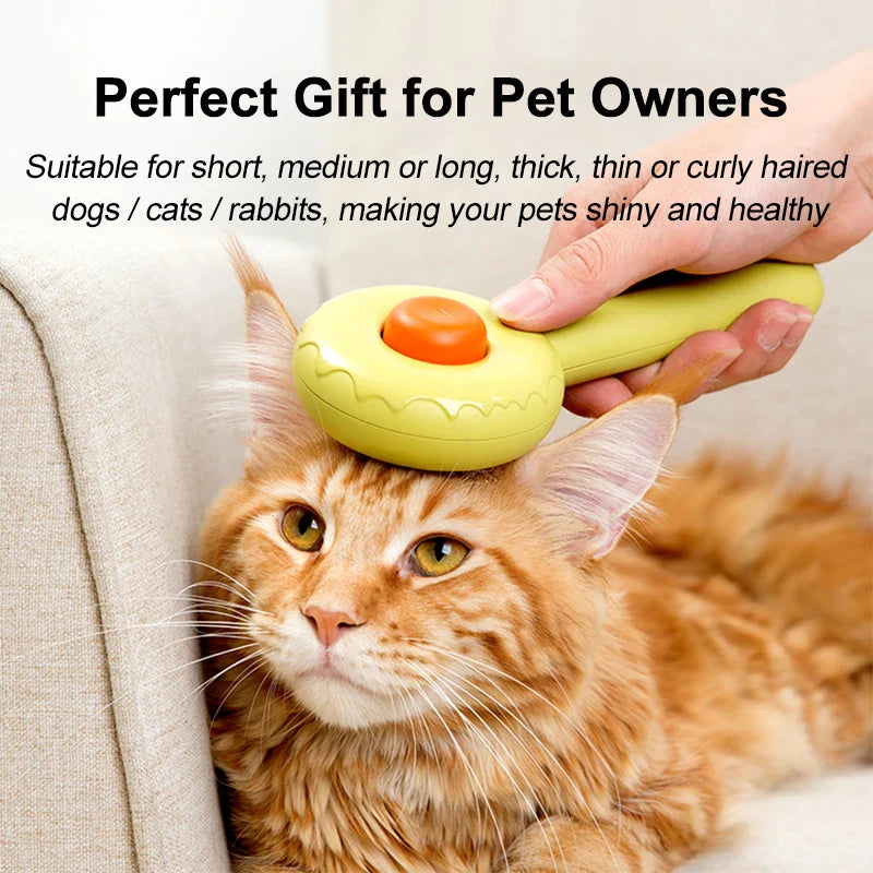 Cat Brush Comb Hamburger - Hairball Remover for Cats & Kittens