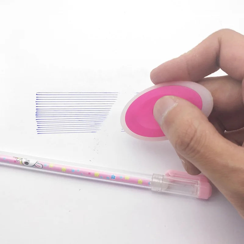 6Pcs/Set Erasable Gel Pen Special Rubber Color Oval Eraser for Neutral Erasable Pen Correction Supplies School Office Stationery