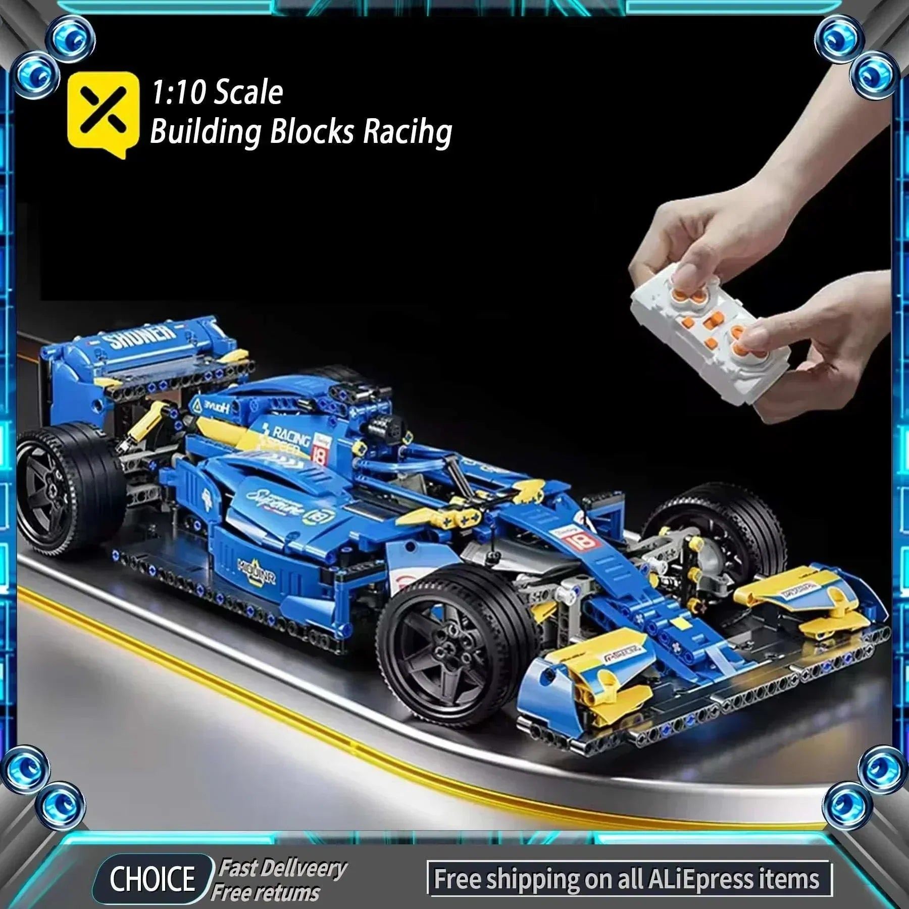 F1 Race Car remote control, 1163 Pcs Building Block Set Model Race Car