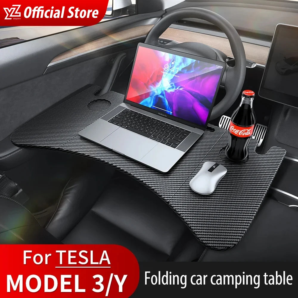 YZ Table Desk For Tesla Model 3 2024 Car Steering Wheel Laptop Tray Food Desk Portable Office Table for Tesla Model3 2022 ModelY