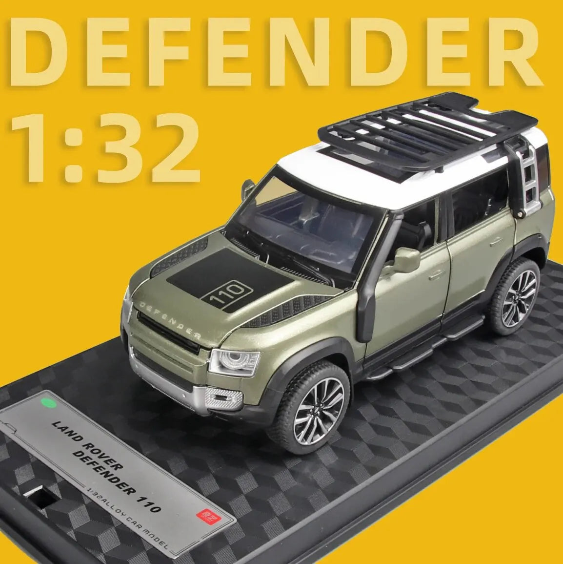 Miniature Car Model, 1/32 Pullback Toy Land Rover New Defender, Sound