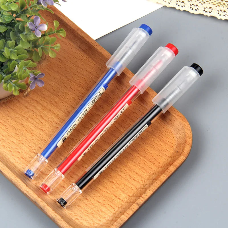 11PCS Gel Pen Set School Supplies Black Blue Red Ink Color 0.35mm Ballpoint Pen Kawaii Pen Students School Office Stationery