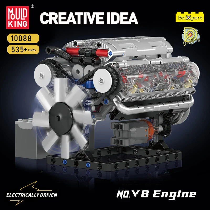 V8 engine model kit Mould King 10088 Building Blocks Set 2024 