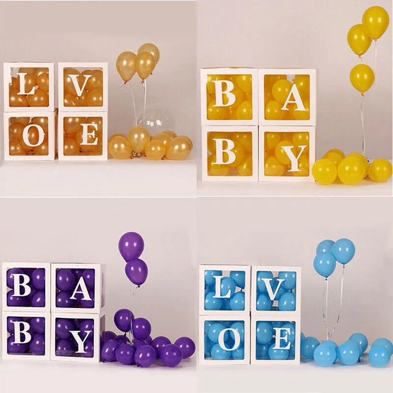 Transparent Letter Balloon Box - Baby Shower & Birthday Party Decorations