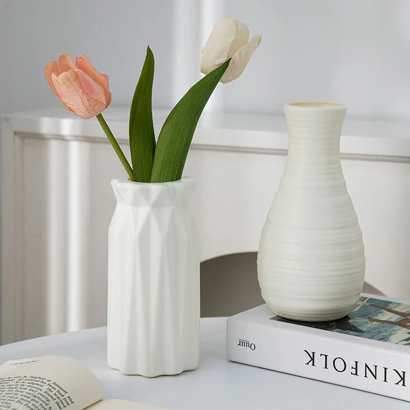 Plastic Flower Pot - Nordic Style Imitation Ceramic Vase 