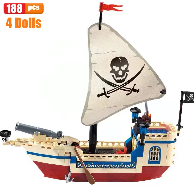 Black Pearl Pirate Ship Big Building Blocks - Enlighten Ideas