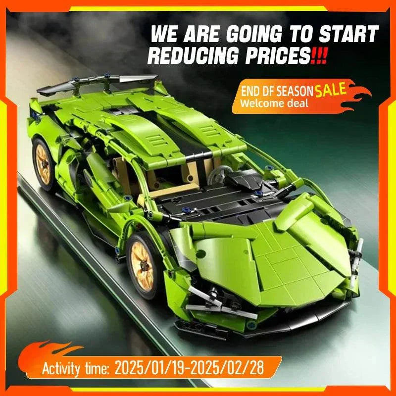 Technical Racing Sports Car 1280PCS Model Speed Vehicle Toys Gift