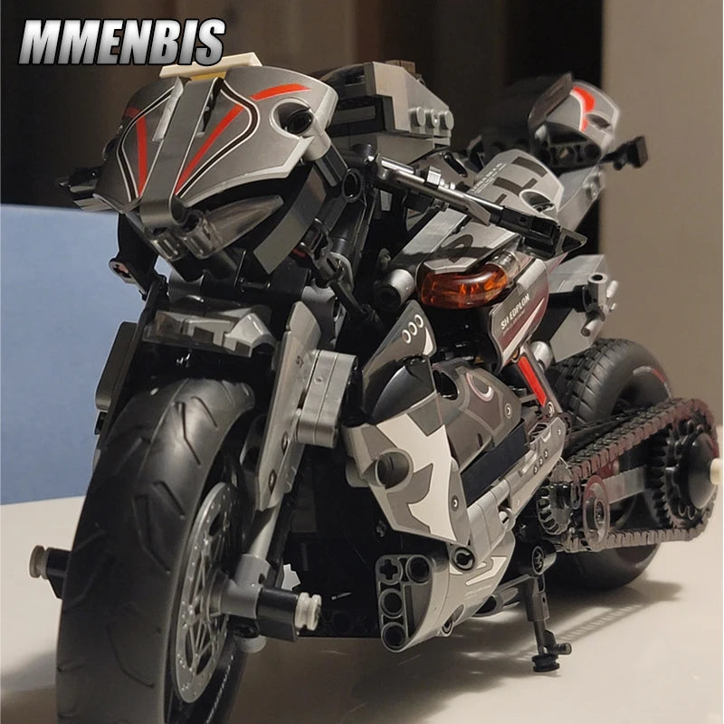 800+Pcs High-tech Classic Motorbike Building Model Blocks City Road Racer Bricks Moto Christmas Gifts Toys for Kid Boys Adult