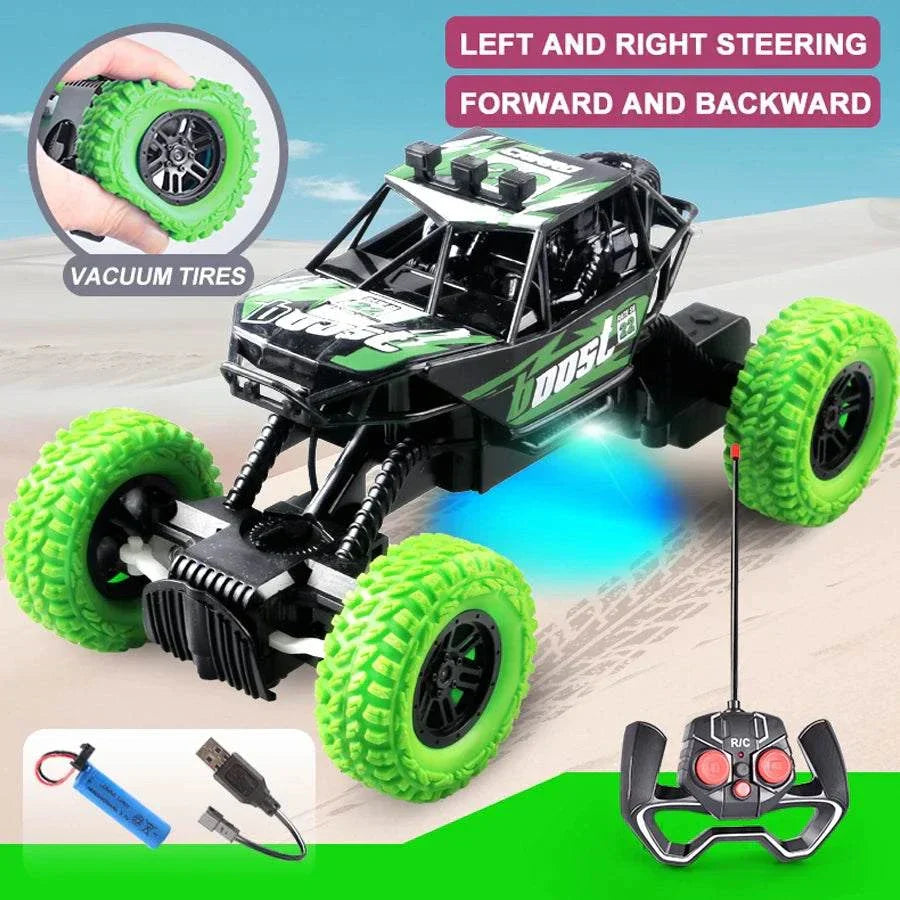 small remote control car with colorful lights, off-road toy car gifts