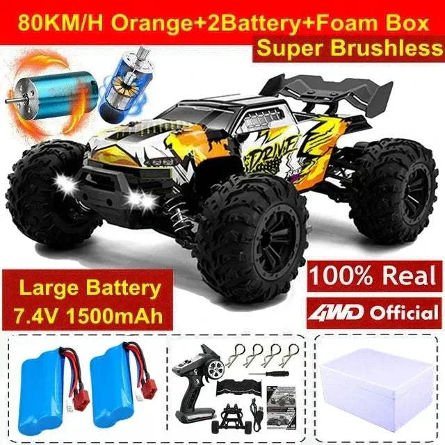 4WD RC Car 1:16 80KM/H Brushless Car Off Road High Speed Toy Kids