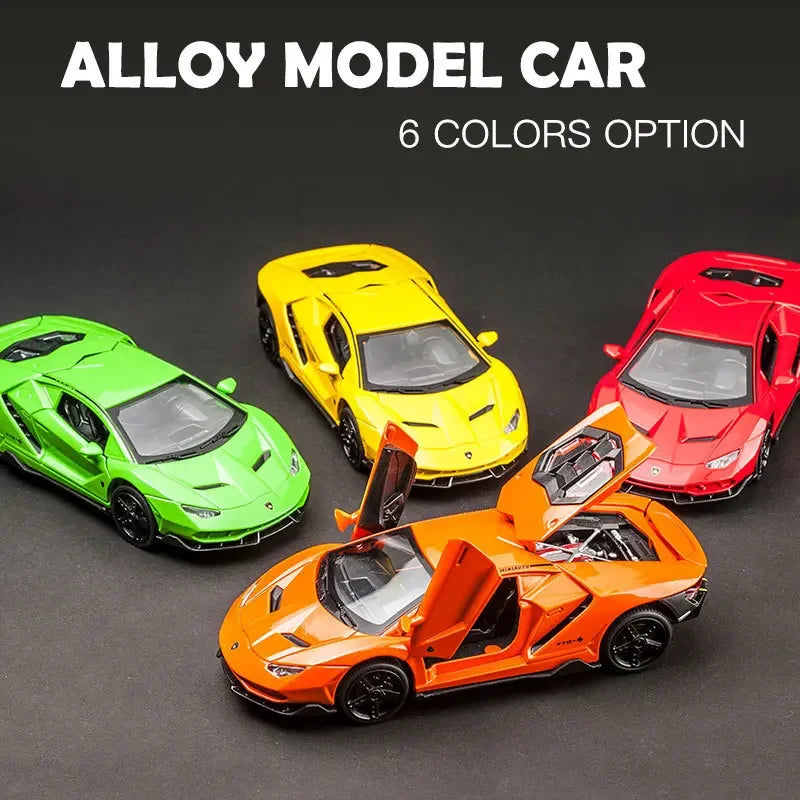 1:32 Lamborghinis LP770-4 750 Alloy Sports Car Model Diecasts Metal Pull Back Sound And Light Car Model Kids Toy Collection Gift