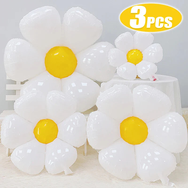 Daisy Balloons - White & Sunflower : Perfect for Parties & Showers