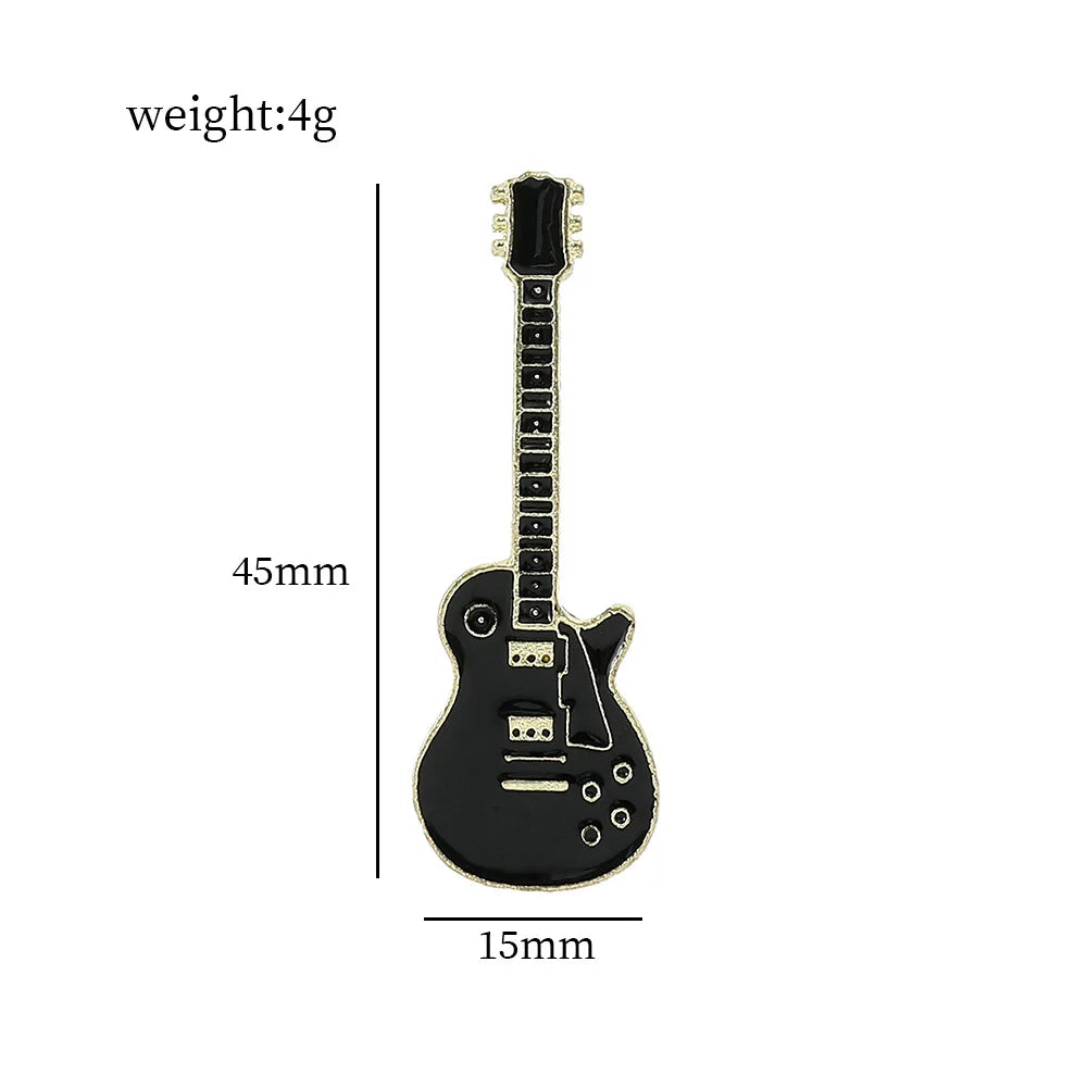 Guitar Pin Electric Guitar Metal Pin Badge   | Fashion Musical Brooch