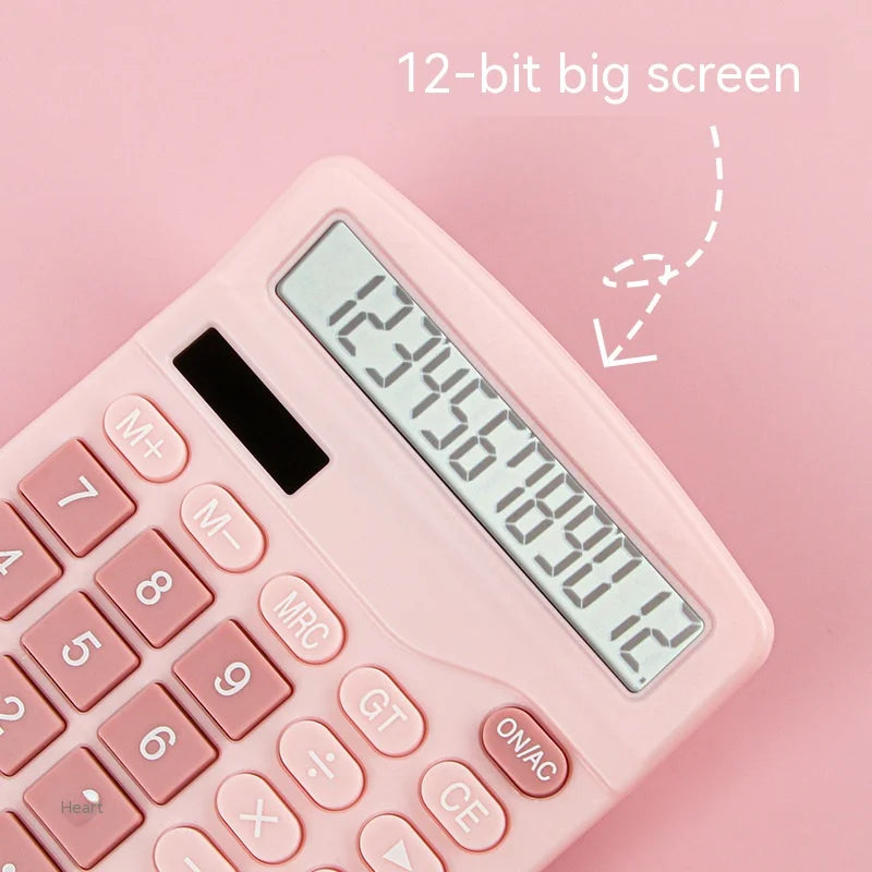 12 Digits Electronic Calculator Solar Calculator Dual Power Supply Calculator for Home Office School Financial Accounting Tools