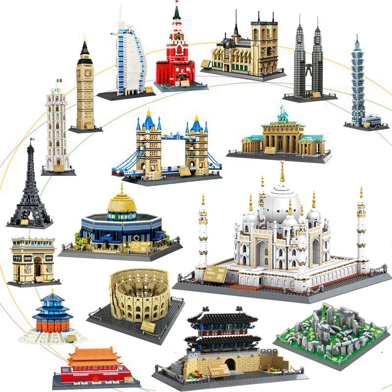 City Architecture Models Building Kit - Taj Mahal, London, Paris, Bridge